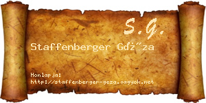 Staffenberger Géza névjegykártya