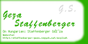 geza staffenberger business card
